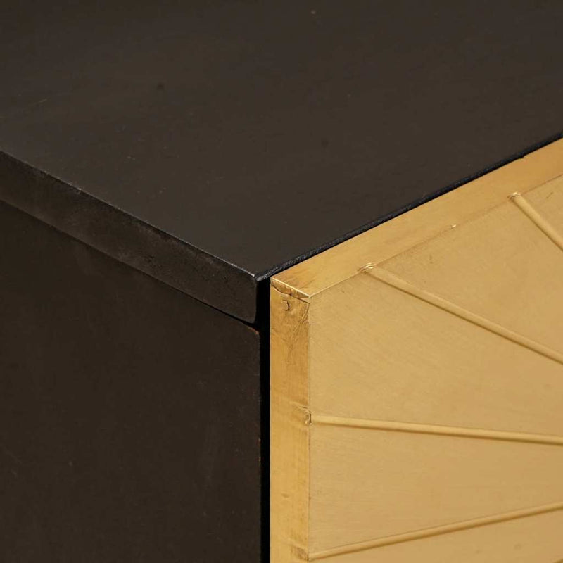 vidaXL Éjjeli asztal fiókkal Fekete és Arany 50 x 33 x 60 cm