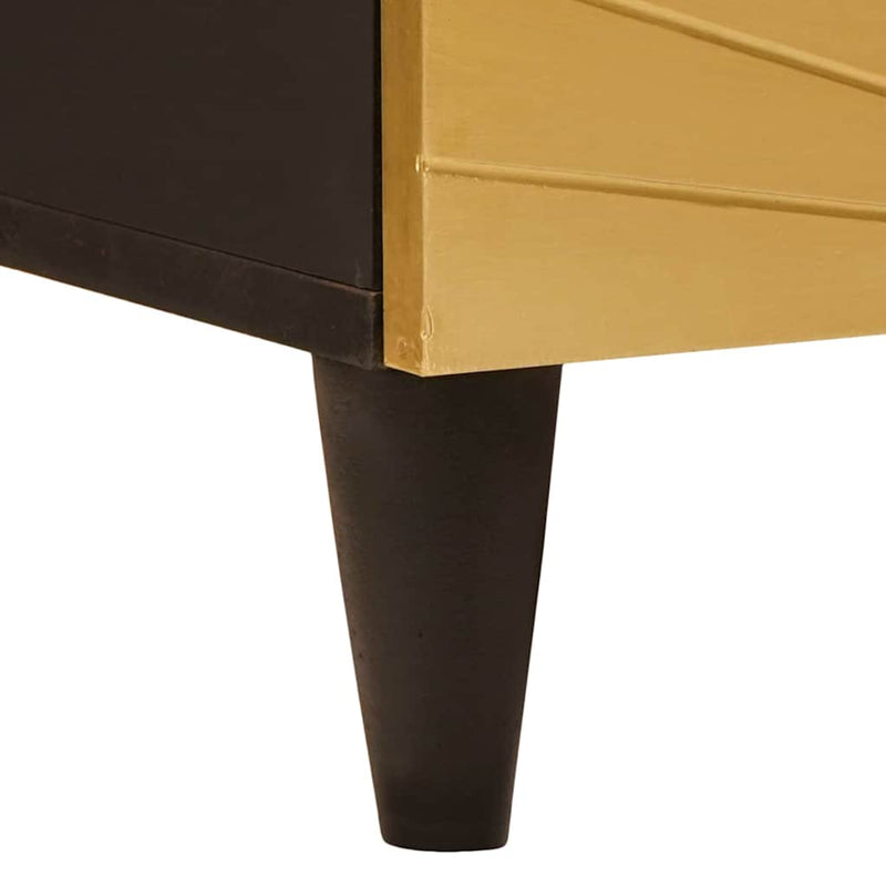 vidaXL Éjjeli asztal fiókkal Fekete és Arany 50 x 33 x 60 cm