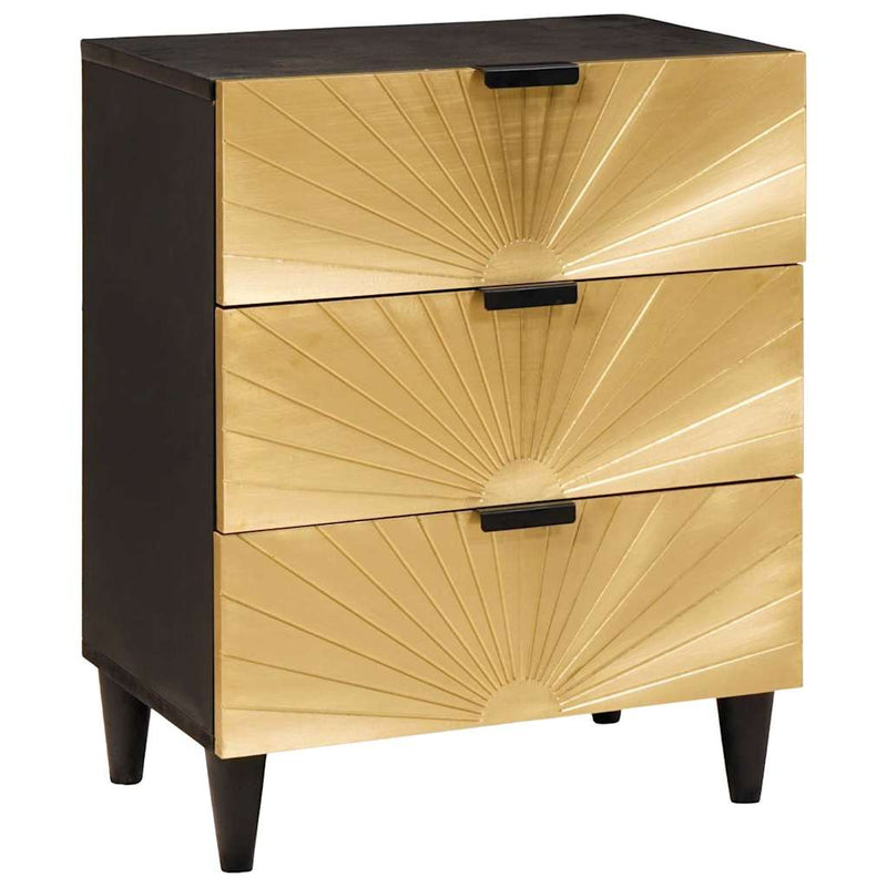 vidaXL Éjjeli asztal fiókkal Fekete és Arany 50 x 33 x 60 cm