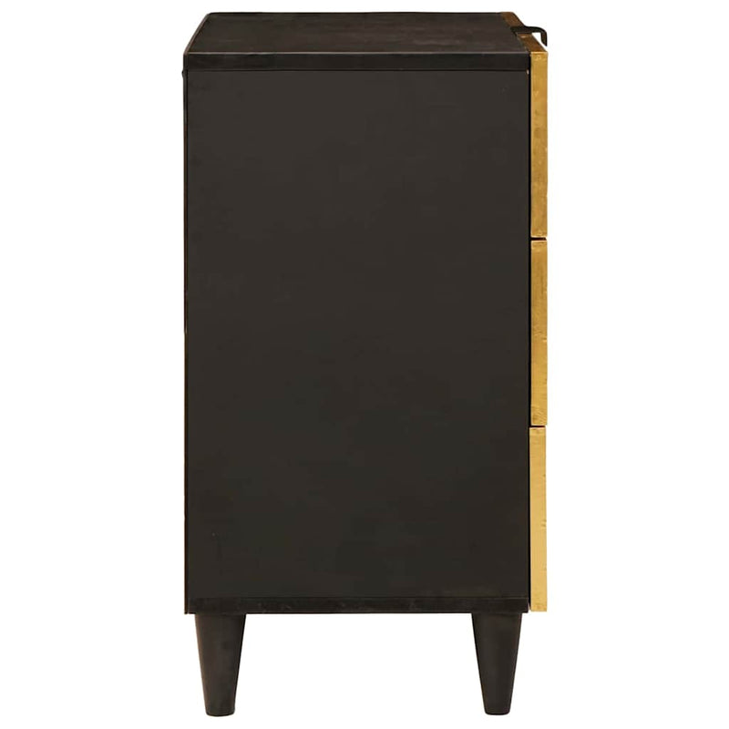 vidaXL Éjjeli asztal fiókkal Fekete és Arany 50 x 33 x 60 cm