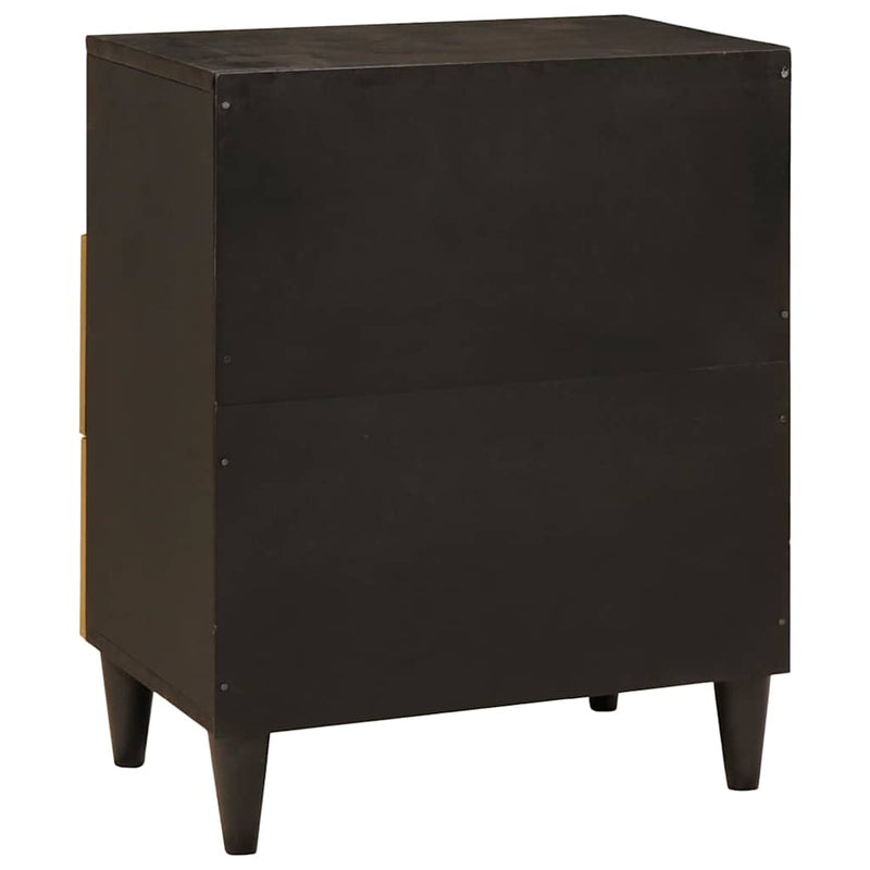 vidaXL Éjjeli asztal Fekete és Arany 50 x 33 x 60 cm tömör mangófa