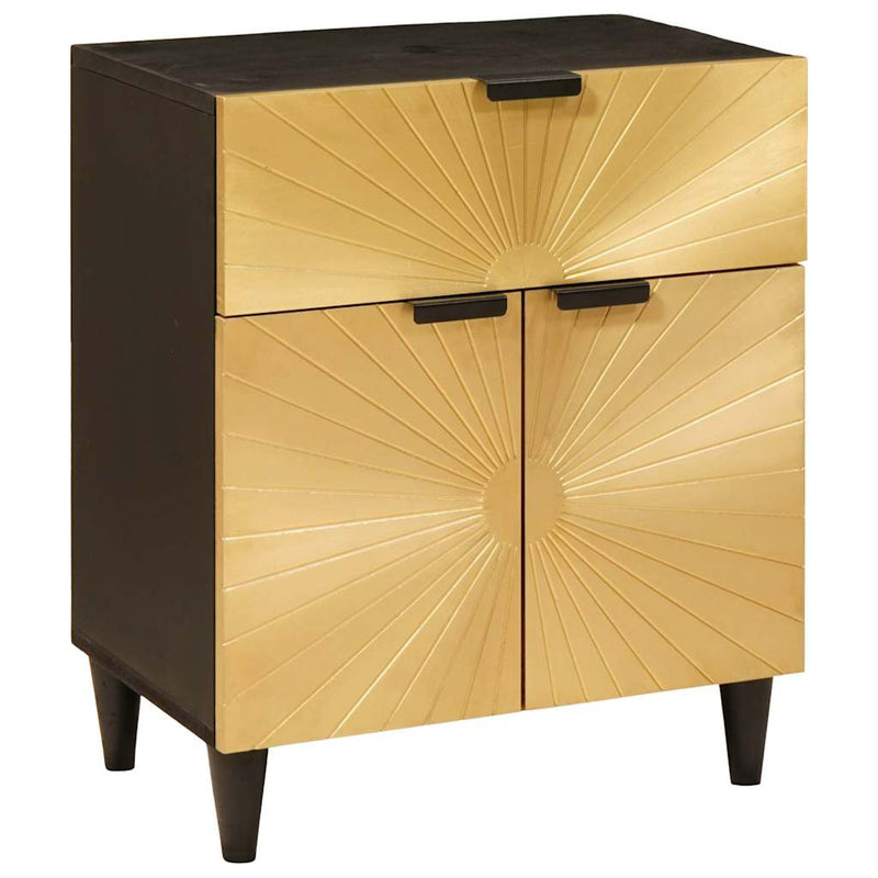 vidaXL Éjjeli asztal Fekete és Arany 50 x 33 x 60 cm tömör mangófa