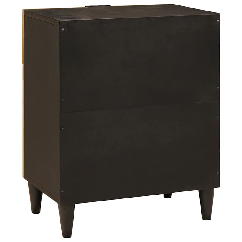 vidaXL Éjjeli asztal Fekete és Arany 50 x 33 x 60 cm tömör mangófa