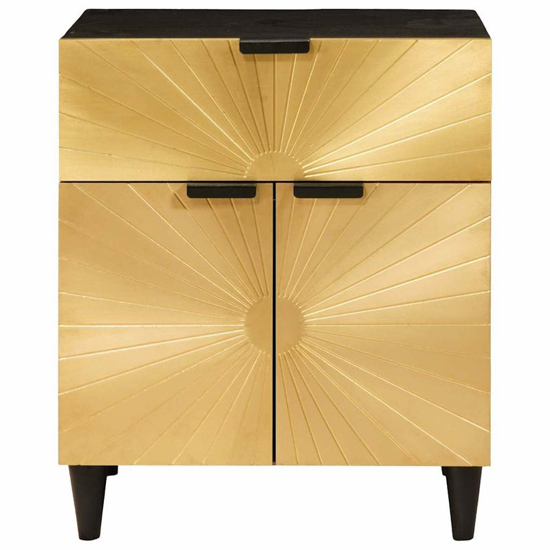 vidaXL Éjjeli asztal Fekete és Arany 50 x 33 x 60 cm tömör mangófa