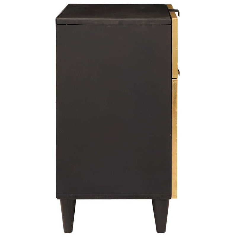 vidaXL Éjjeli asztal Fekete és Arany 50 x 33 x 60 cm tömör mangófa
