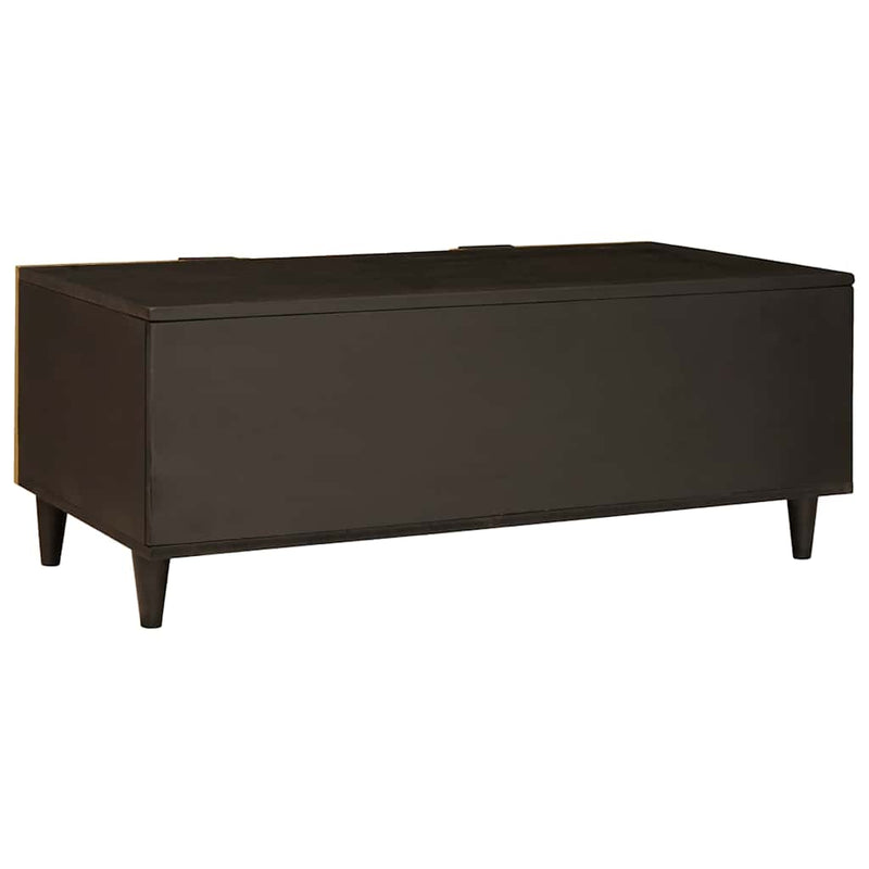 vidaXL Dohányzóasztal Fekete és Arany 100 x 54 x 40 cm tömör mangófa