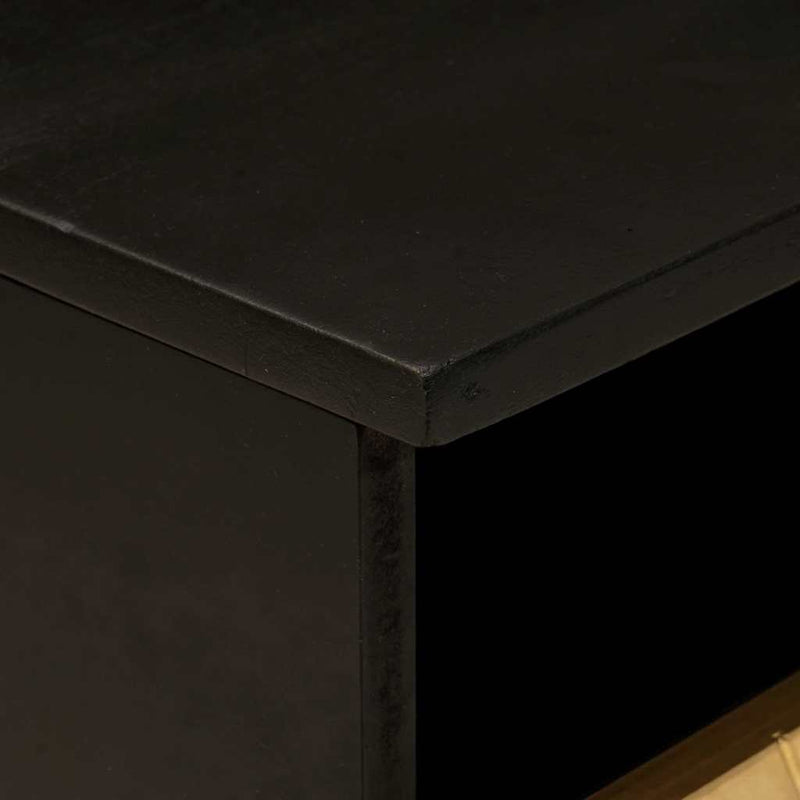 vidaXL Dohányzóasztal Fekete és Arany 80 x 54 x 40 cm tömör mangófa