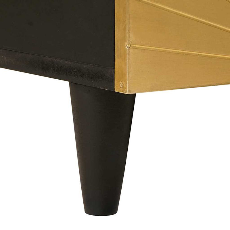 vidaXL Dohányzóasztal Fekete és Arany 80 x 54 x 40 cm tömör mangófa