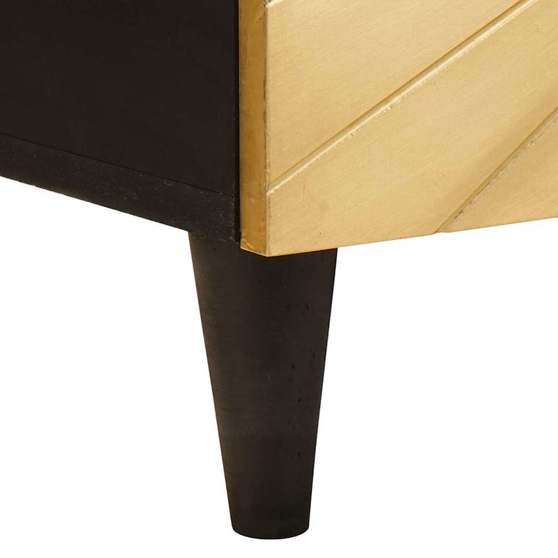 vidaXL TV szekrény Fekete és Arany 105 x 33 x 46 cm tömör mangófa