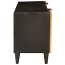 vidaXL TV szekrény fiókkal Fekete és Arany 105 x 33 x 46 cm Faanyag