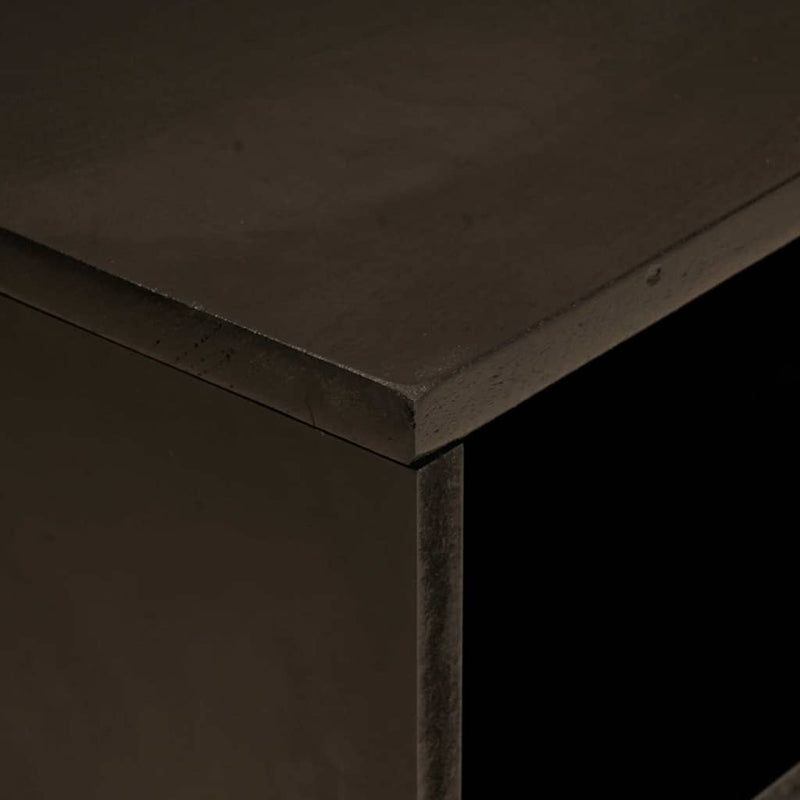 vidaXL TV szekrény Fekete és Arany 80 x 33 x 46 cm tömör mangófa