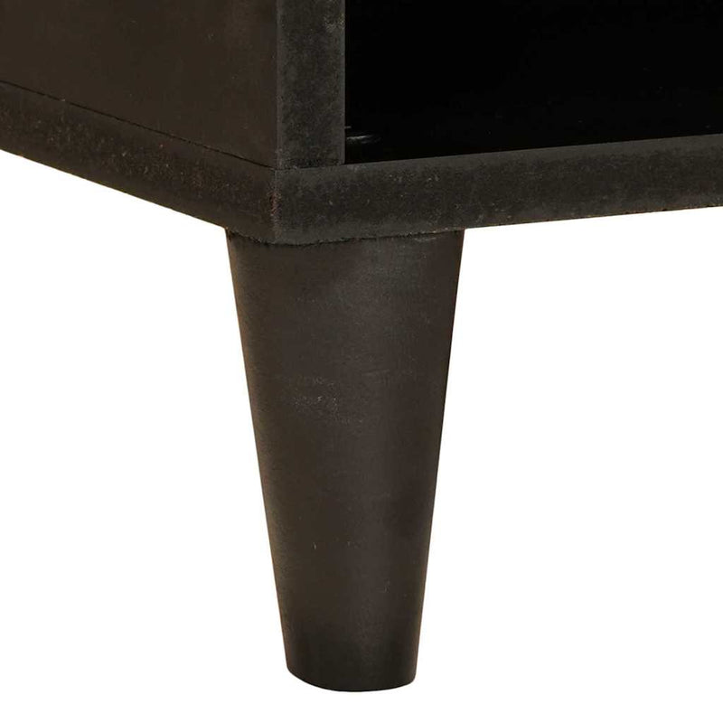 vidaXL TV szekrény Fekete és Arany 80 x 33 x 46 cm tömör mangófa