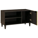 vidaXL TV szekrény polcokkal Fekete és Arany 80 x 33 x 46 cm Faanyag