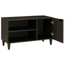 vidaXL TV szekrény polcokkal Fekete és Arany 80 x 33 x 46 cm Faanyag