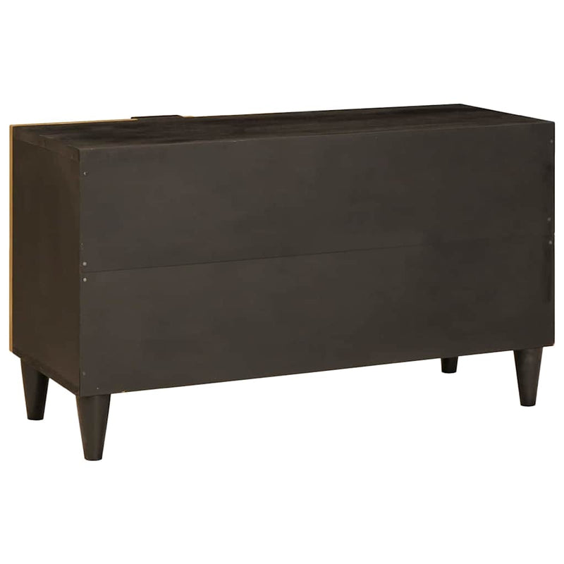 vidaXL TV szekrény Fekete és Arany 80 x 33 x 46 cm tömör mangófa