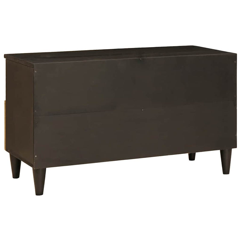 vidaXL TV szekrény Fekete és Arany 80 x 33 x 46 cm tömör mangófa
