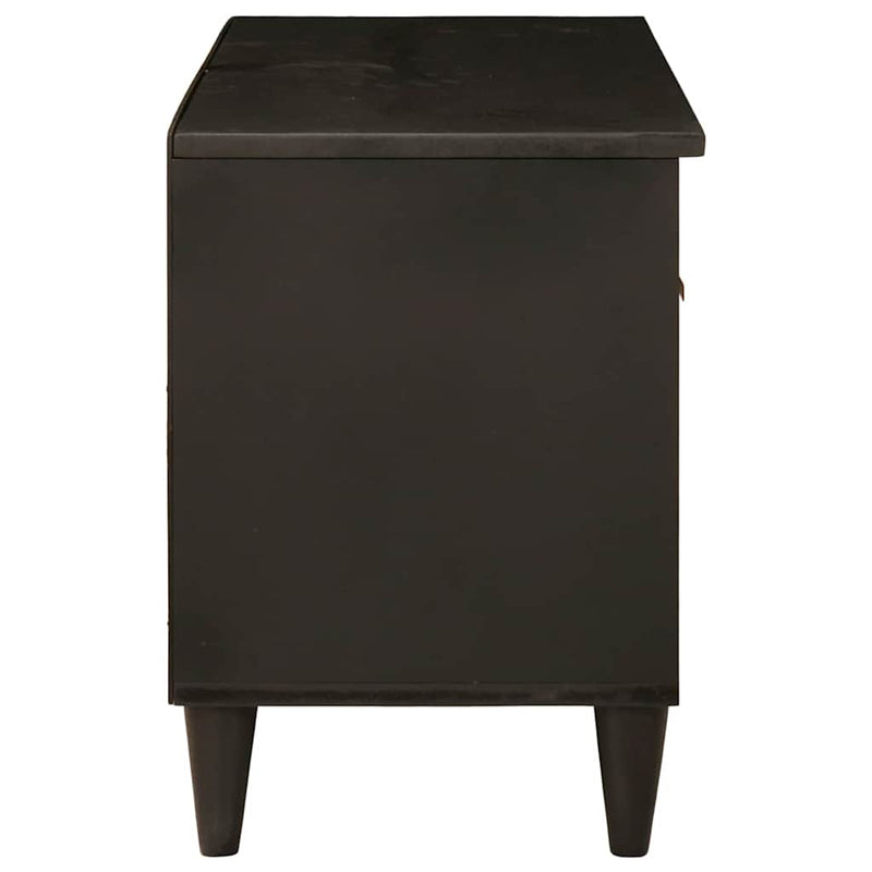vidaXL TV szekrény Fekete és Arany 80 x 33 x 46 cm tömör mangófa