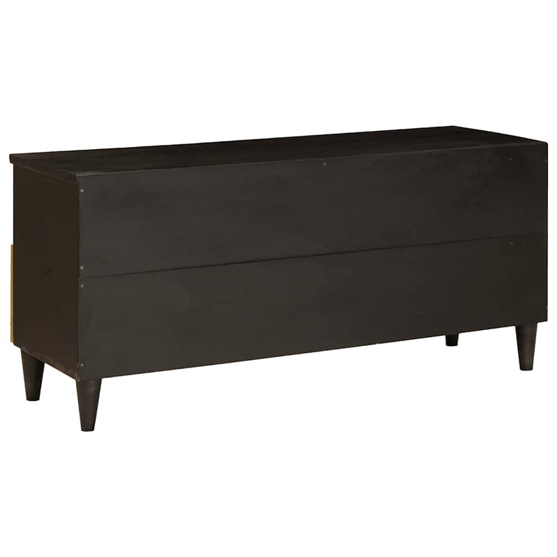vidaXL TV szekrény Fekete és Arany 100 x 33 x 46 cm tömör mangófa