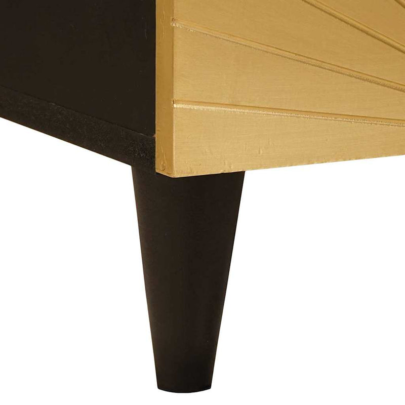 vidaXL Széf fiókkal Fekete és Arany 40 x 33 x 75 cm tömör mangófa