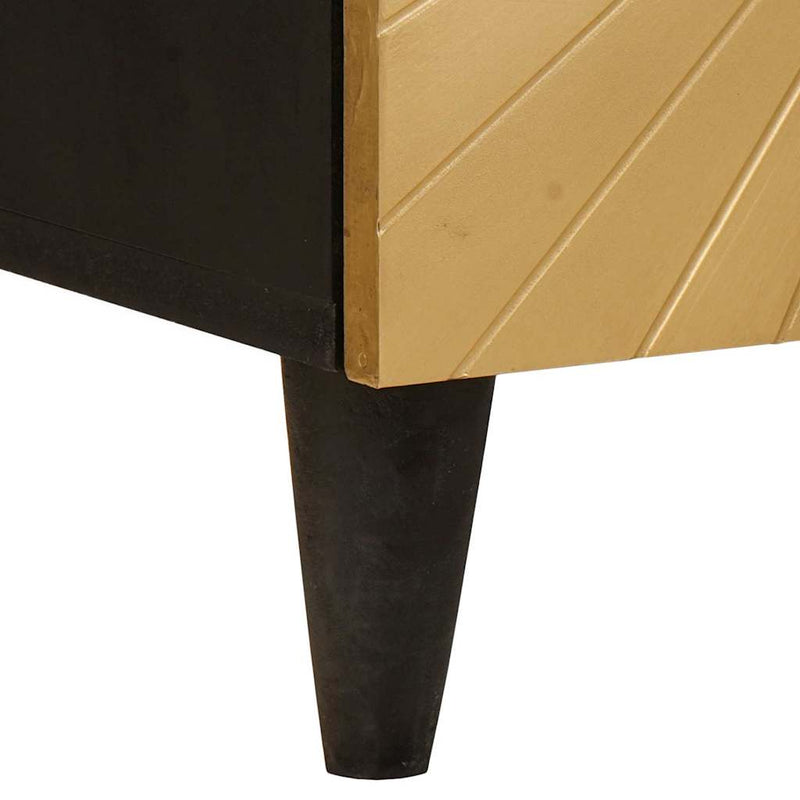 vidaXL Széf polcokkal Fekete és Arany 40 x 33 x 75 cm tömör mangófa
