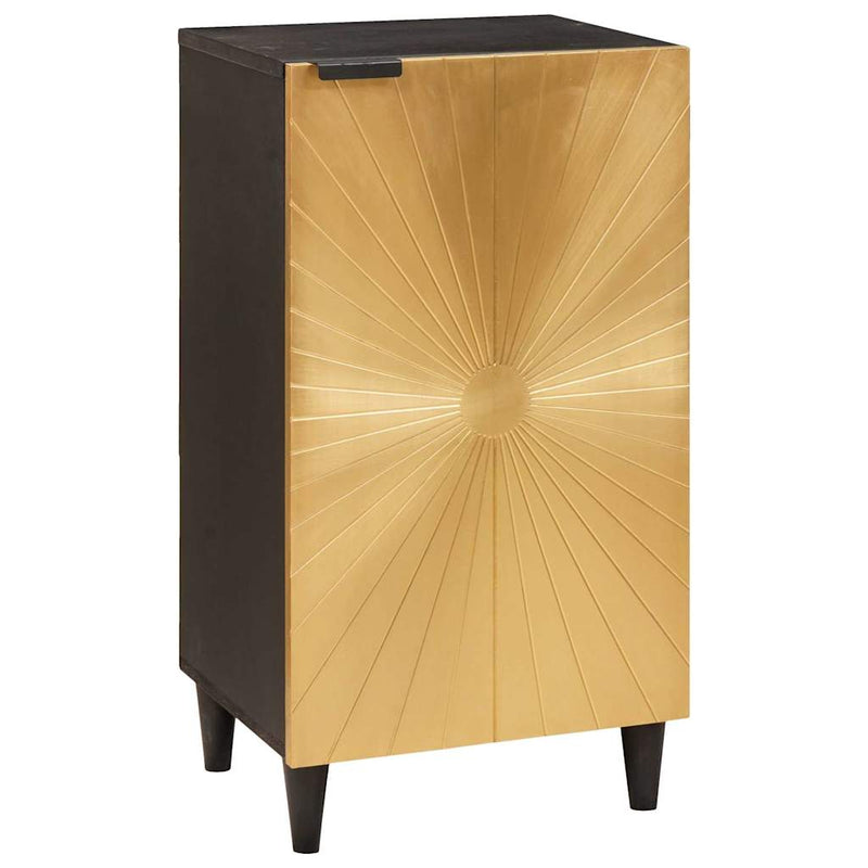 vidaXL Széf polcokkal Fekete és Arany 40 x 33 x 75 cm tömör mangófa