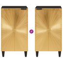 vidaXL Széf polcokkal Fekete és Arany 40 x 33 x 75 cm tömör mangófa