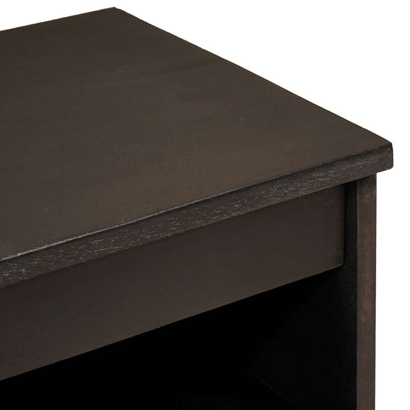 vidaXL Széf polcokkal Fekete és Arany 60 x 33 x 75 cm tömör mangófa