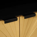 vidaXL Széf polcokkal Fekete és Arany 60 x 33 x 75 cm tömör mangófa