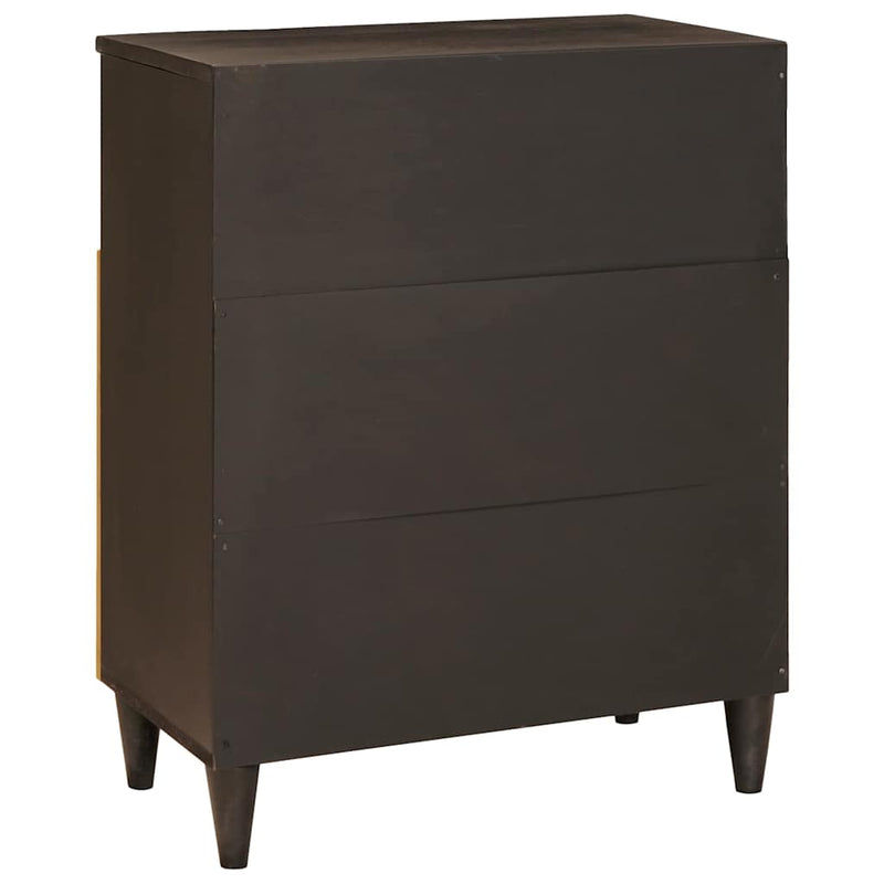 vidaXL Széf polcokkal Fekete és Arany 60 x 33 x 75 cm tömör mangófa