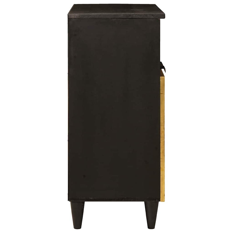 vidaXL Széf polcokkal Fekete és Arany 60 x 33 x 75 cm tömör mangófa
