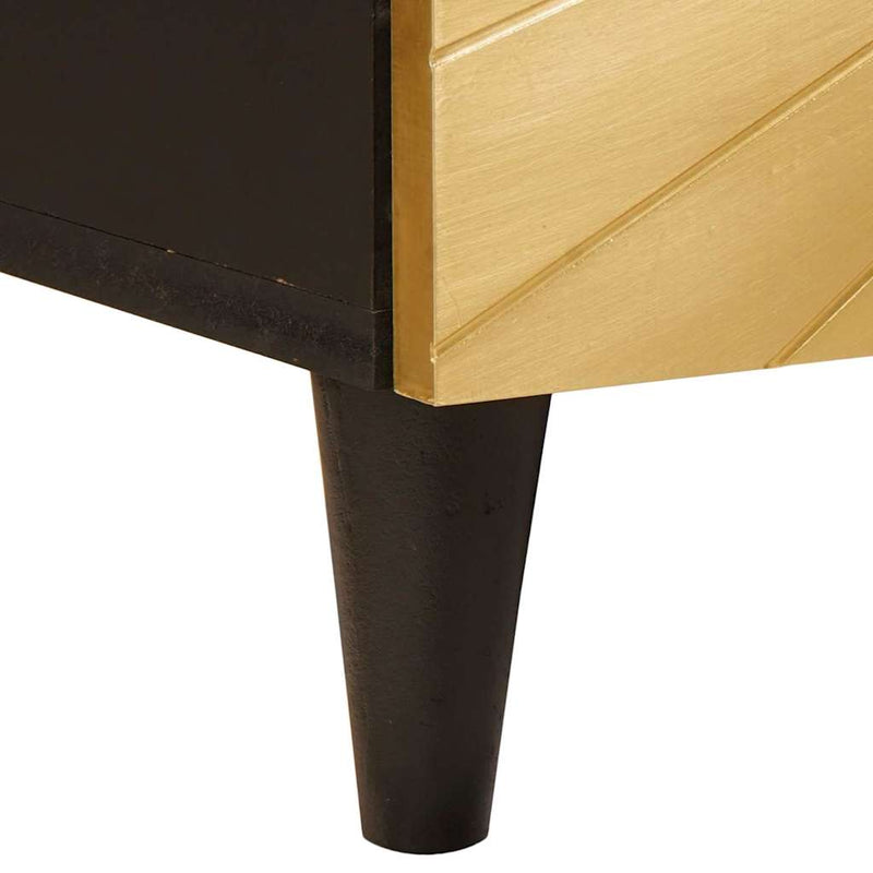 vidaXL Oldalsó szekrény tárolóval Fekete és Arany 60 x 33.5 x 75 cm
