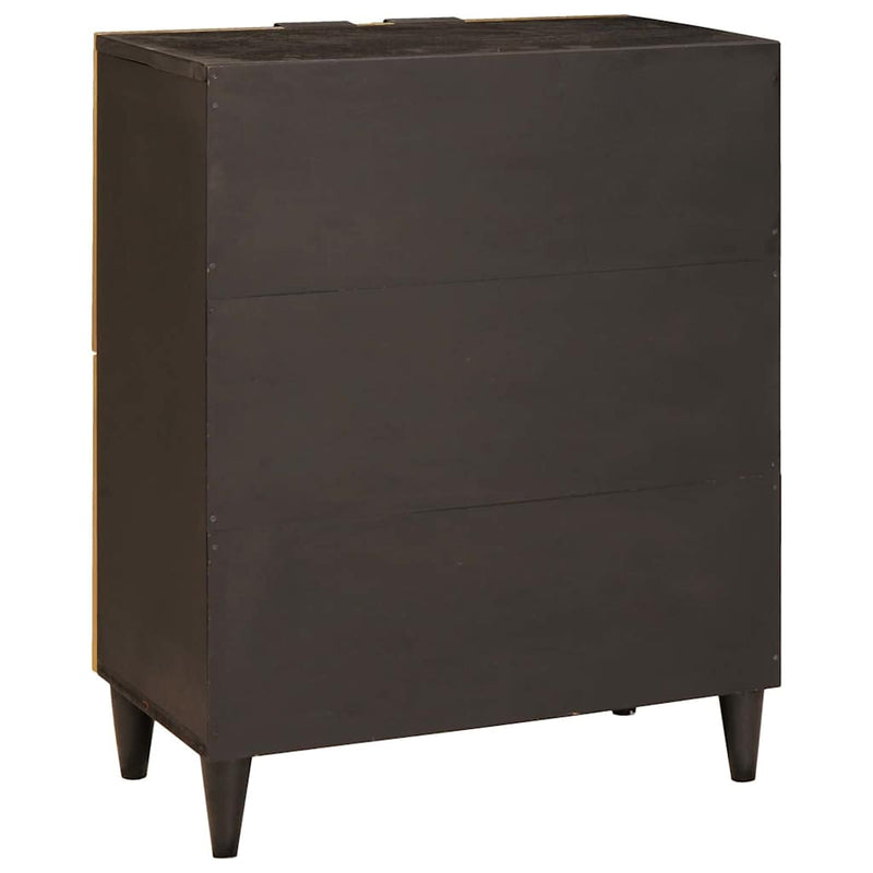 vidaXL Oldalsó szekrény tárolóval Fekete és Arany 60 x 33.5 x 75 cm