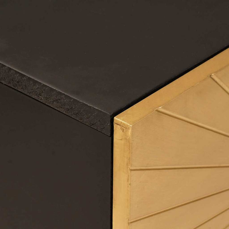 vidaXL Oldalsó szekrény tárolóval Fekete és Arany 80 x 33.5 x 75 cm