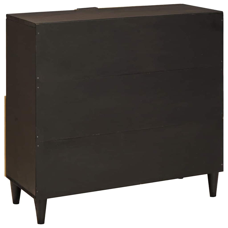 vidaXL Oldalsó szekrény tárolóval Fekete és Arany 80 x 33.5 x 75 cm