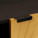 vidaXL Oldalsó szekrény tárolóval Fekete és Arany 90 x 33.5 x 75 cm