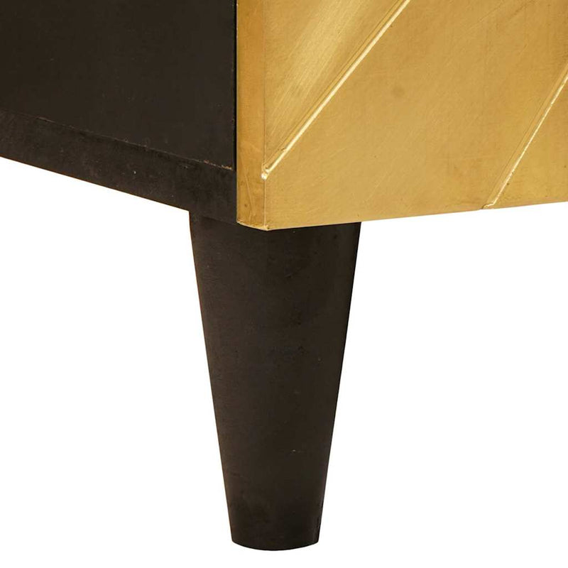 vidaXL Oldalsó szekrény tárolóval Fekete és Arany 90 x 33.5 x 75 cm
