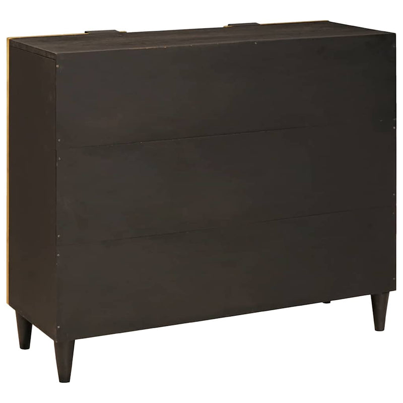 vidaXL Oldalsó szekrény tárolóval Fekete és Arany 90 x 33.5 x 75 cm