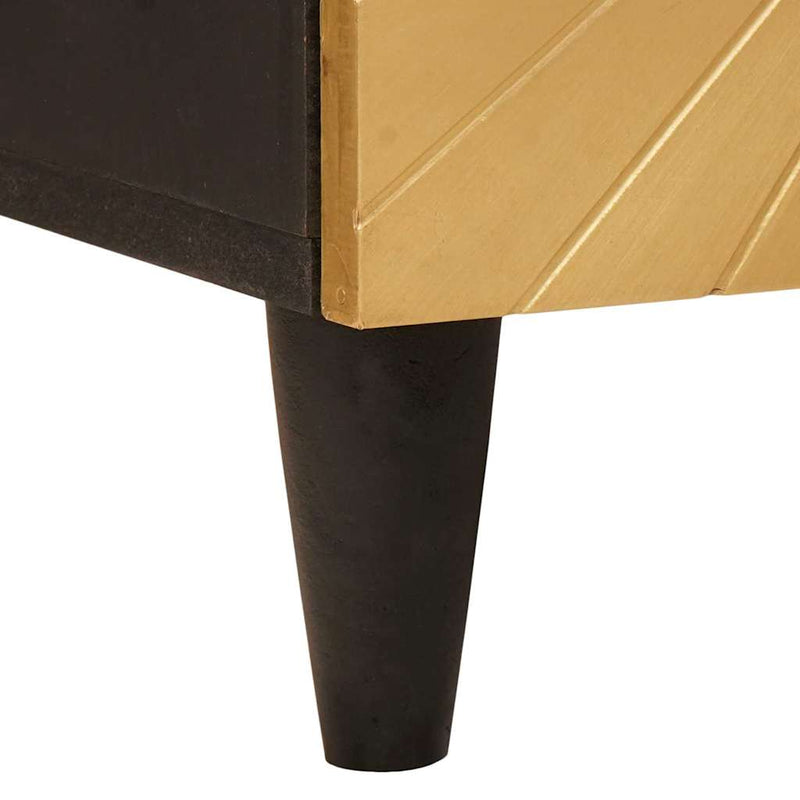 vidaXL Oldalsó szekrény tárolóval Fekete és arany 40 x 33.5 x 110 cm