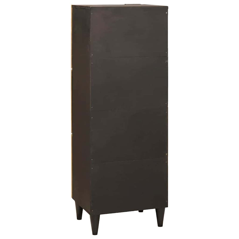 vidaXL Oldalsó szekrény tárolóval Fekete és arany 40 x 33.5 x 110 cm