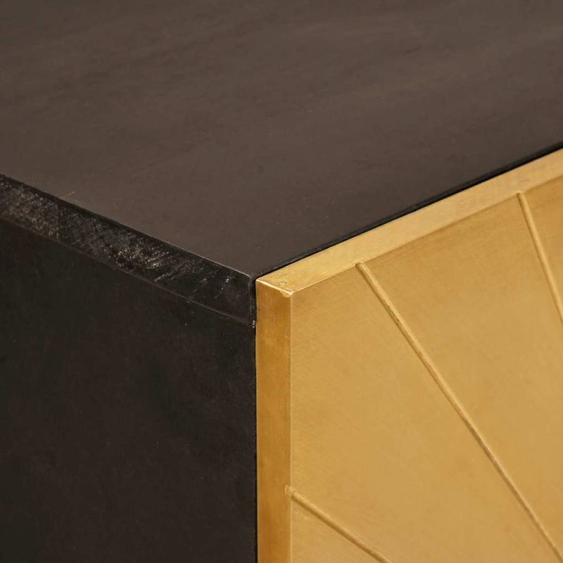 vidaXL Oldalsó szekrény fiókkal Fekete és Arany 60 x 33.5 x 100 cm