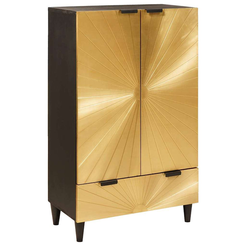 vidaXL Oldalsó szekrény fiókkal Fekete és Arany 60 x 33.5 x 100 cm