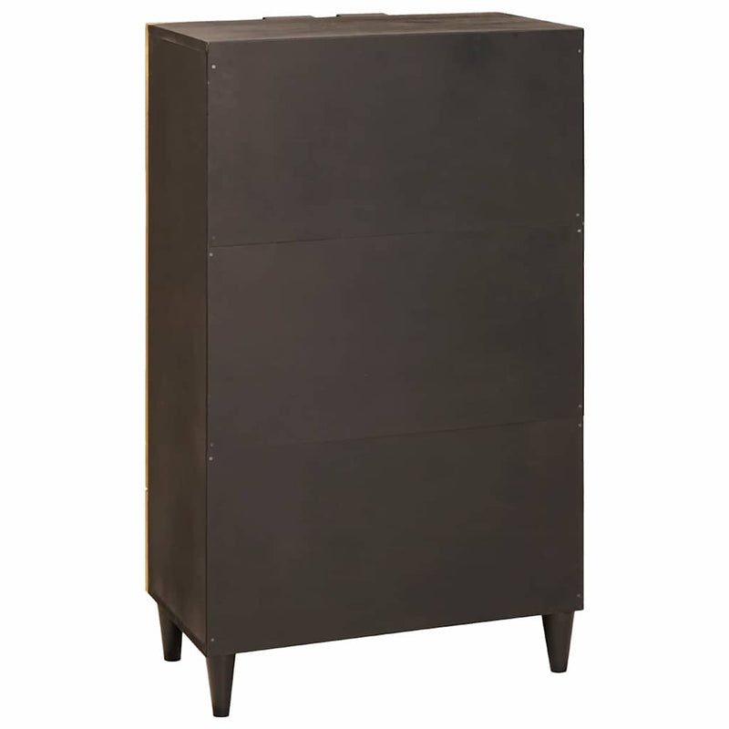 vidaXL Oldalsó szekrény fiókkal Fekete és Arany 60 x 33.5 x 100 cm