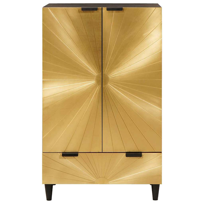 vidaXL Oldalsó szekrény fiókkal Fekete és Arany 60 x 33.5 x 100 cm