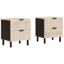 vidaXL Éjjeliszekrény 2 pcs Fehér 40 x 33 x 46 cm Tömör Mangófát