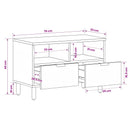 vidaXL TV szekrény Akácbarna felület 70 x 33 x 46 cm Tömör Mangófát