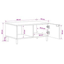 vidaXL Dohányzóasztal Barna 80 x 50 x 40 cm Tömör Mangófát