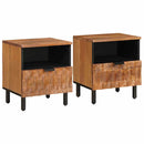 vidaXL Éjjeliszekrény 2 pcs Barna 40 x 33 x 46 cm Tömör Mangófát
