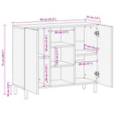 vidaXL Széf polcokkal Akácbarna felület 90 x 33 x 75 cm Tömör Mangófát