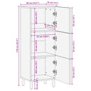 vidaXL Magasfiú Akácbarna felület 40 x 33 x 110 cm Tömör Mangófát