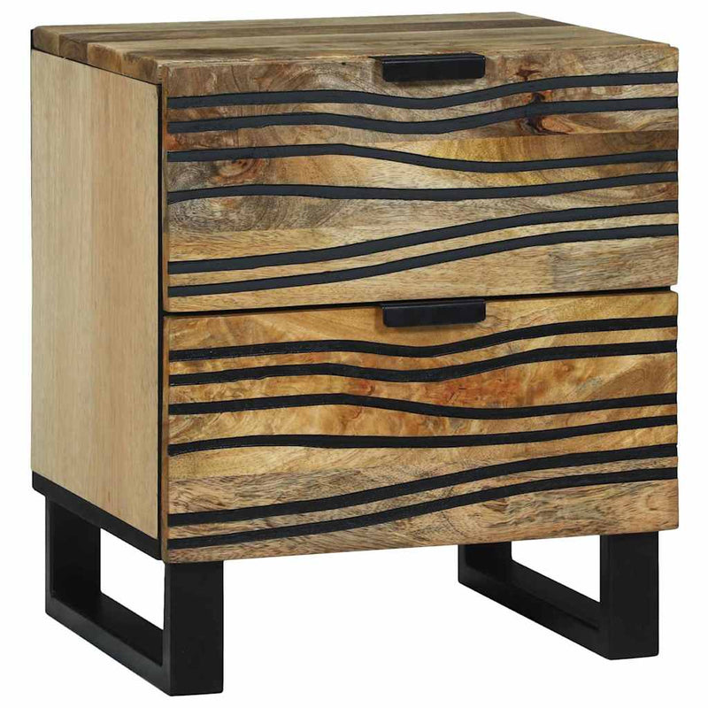 vidaXL Éjjeliszekrény fiókkal Barna 40 x 33 x 46 cm tömör mangófa